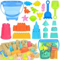 Balde de areia dobrável RACPNEL da Beach Toys com pás para crianças de 3 a 10 anos Balde de areia dobrável RACPNEL da Beach Toys com pás para crianças de 3 a 10 anos