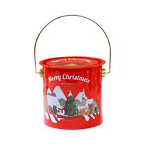 Balde de armazenamento de metal com tema de Natal 14x12x11,3 cm