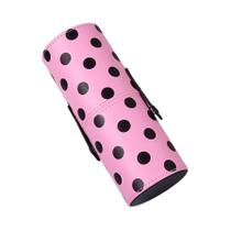 Balde De Armazenamento Para Pincéis De Maquiagem Em PU Com Grande Capacidade E Estampa De Poá Rosa,