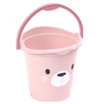 Balde De Bebê Infantil Infantil Decorada Ursinho 8 Litros PlasUtil Azul e Rosa