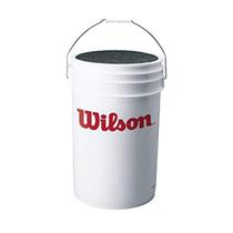 Balde de bolas Wilson Sporting Goods com tampa de almofada branca Balde de bolas Wilson Sporting Goods com tampa de almofada branca