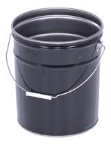Balde de cabeça aberta em aço Vestil PAIL-STL-RI 19L com capacidade preta Balde de cabeça aberta em aço Vestil PAIL-STL-RI 19L com capacidade preta