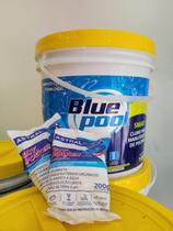 Balde de cloro 10kg blue pool e 2 pastilhas de cloro orgânico astralpool 5 em 1 multiação