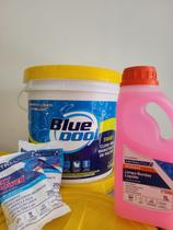 Balde de cloro granulado Bluepool 10 kg + 1 Limpa Borda 1L + 2 Pastilhas de cloro Oxypower