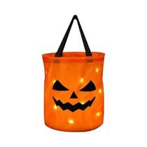 Balde De Doces De Halloween Dobrável Com Luz LED, Sacolas De Abóbora Para Doces, Cesta De Presentes Balde De Doces De Halloween Dobrável Com Luz LED, Sacolas De Abóbora Para Doces, Cesta De Presentes
