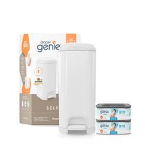 Balde de fraldas Diaper Diaper Genie Select em aço inoxidável com 2 recargas