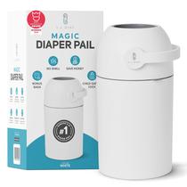 Balde de fraldas L.A. Baby Magic 100% isento de odor, sistema branco Balde de fraldas L.A. Baby Magic 100% isento de odor, sistema branco