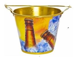 balde de gelo 5l em alumínio alça com abridor verão dourado