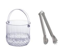 Balde de Gelo Acrílico C/ Alça 1 L + Pegador Inox 17,5cm Balde de Gelo Acrílico C/ Alça 1 L + Pegador Inox 17,5cm