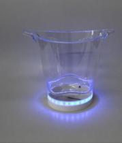 Balde de Gelo Acrílico C/ Led Cristal Neon( A)20cm( L)22CM - Plastfesta