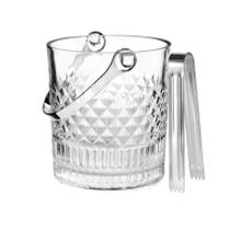 Balde de Gelo Com Alça e Pinça Vidro Esplanada 1L LHermitage