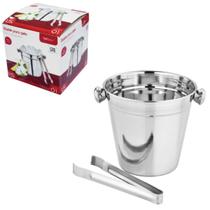 Balde De Gelo Com Pegador Inox Para Bebidas Whisky Drinques