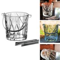 Balde De Gelo Cristal Ecológico Personalizado Alça Pegador 13x13