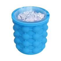 Balde de Gelo de Silicone Azul - 12,8x10x14cm - Economia de Espaço para Fazer Cubos de Gelo