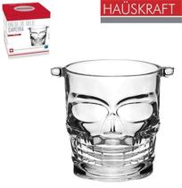 Balde de gelo de vidro caveira com alca hauskraft 800ml na caixa