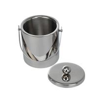 Balde de gelo em aço inox parede dupla Fracalanza Ghiaccio 17X15cm 1,5 litros