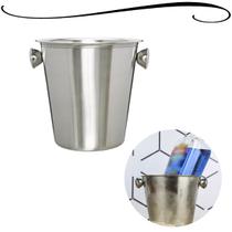 Balde De Gelo Em Aço Inox Prateado Para Bebidas Champanheira Cerveja Baldinho Térmico Barzinhos - Mimo style