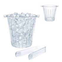 Balde De Gelo Em Vidro Melina Com Pegador Plástico 880ml