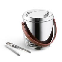 Balde de Gelo Firenze Inox com Alça de Couro 2,3L Forma Balde de Gelo Firenze Inox com Alça de Couro 2,3L Forma