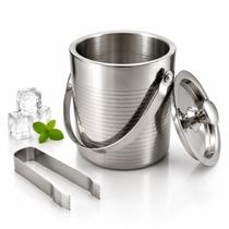 Balde De Gelo Inox 2l Parede Dupla Térmico C/ Tampa Pegador Balde De Gelo Inox 2l Parede Dupla Térmico C/ Tampa Pegador