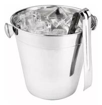 Balde De Gelo Inox Com Pegador Emcasa Tem Cor Prateado