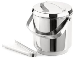 Balde De Gelo Inox Com Pegador Pinça 2,3 Litros Baldinho Container Interno Removível Para Guardar Os Gelos No Freezer Geladeira