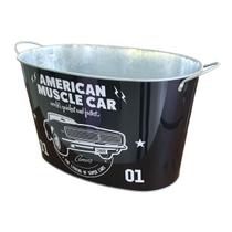 Balde de Gelo Metal Oval Preto Grande Cerveja Bebidas Camaro Balde de Gelo Metal Oval Preto Grande Cerveja Bebidas Camaro