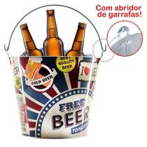 Balde De Gelo Para Cerveja Estampado Em Metal Galvanizado 4,8 Litros Balde De Gelo Para Cerveja Estampado Em Metal Galvanizado 4,8 Litros
