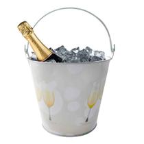 Balde De Gelo Para Espumante Em Metal Galvanizado 7,6 Litros
