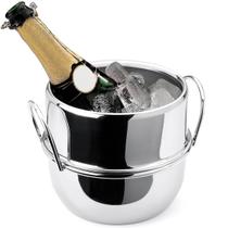 Balde de Gelo para Garrafas Champanheira Inox 4L com Alça Forma Inox