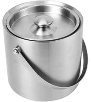 Balde De Gelo Parede Dupla Com Tampa Aço Inox Mimo Style