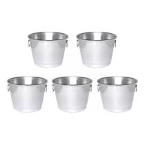 Balde de Gelo Polido 5 Litros Aluminio 5 Peças Pub Bar