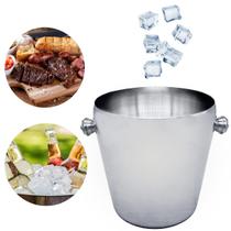 Balde De Gelo Portátil Inox 1.2L Ideal Para Churrasco Balde De Gelo Portátil Inox 1.2L Ideal Para Churrasco