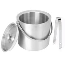 Balde De Gelo Tampa E Pegador Aço Inox Parede Dupla