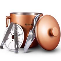 Balde de gelo WENEGG de aço inoxidável 3L com tampa, colher e pinça