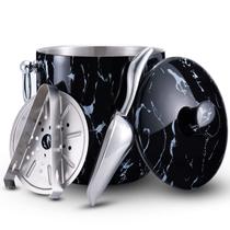 Balde de gelo WENEGG de aço inoxidável 3L com tampa, colher e pinça Balde de gelo WENEGG de aço inoxidável 3L com tampa, colher e pinça