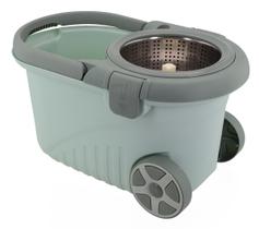 Balde De Limpeza Mop Esfregão Giratório Alças e Rodas Verde