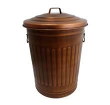 Balde de Lixo Metal Cobreado Decorativo Alta Decoração