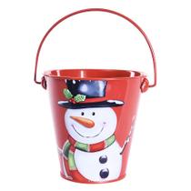 Balde de Metal Boneco de Neve Balde de Metal Boneco de Neve