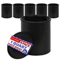 Balde de pintura Stock Your Home, 1 litro de plástico com tampa de encaixe, pacote com 6 Balde de pintura Stock Your Home, 1 litro de plástico com tampa de encaixe, pacote com 6