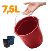 Balde De Plástico 7,5l C/ Alça De Metal Limpeza Geral Cores Organização Balde De Plástico 7,5l C/ Alça De Metal Limpeza Geral Cores Organização