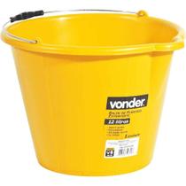 Balde De Plástico Extraforte, 12 Litros, Amarelo, Vonder