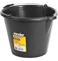 Balde de plástico extraforte 12 litros preto Vonder