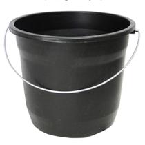 Balde de plastico redondo preto com alca de metal 5l 19x23cm de ø Balde de plastico redondo preto com alca de metal 5l 19x23cm de ø