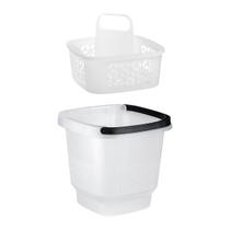 Balde de Plástico Slim Resistente com Cesto Organizador de Produtos de Limpeza 4L - UZ Balde de Plástico Slim Resistente com Cesto Organizador de Produtos de Limpeza 4L - UZ