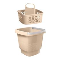 Balde de Plástico Slim Resistente com Cesto Organizador de Produtos de Limpeza 4L - UZ Balde de Plástico Slim Resistente com Cesto Organizador de Produtos de Limpeza 4L - UZ