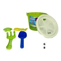 Balde De Praia Com Alça Infantil + 4 Acessórios Kit Dragon 1