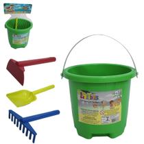 Balde de praia com pa + acessorios 4 pecas
