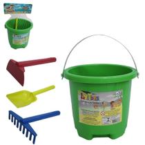 Balde De Praia Com Pa + Acessorios 4 Pecas