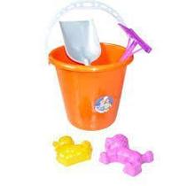 Balde de Praia com Rastelo e Pá + Forminha Colorida
